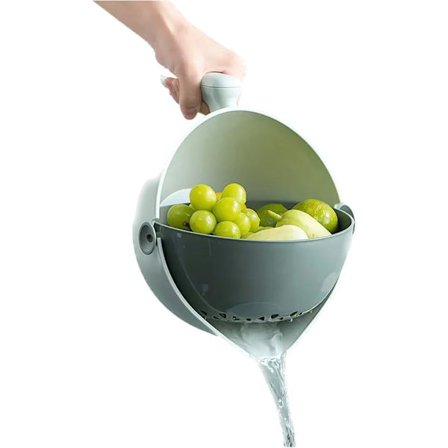 Monitoiminen 2-in-1 siivilä muovinen keittiösiivilä kulho valutuskorilla siivilä kahvoilla suuri kapasiteetti irrotettava suodatinkulho 