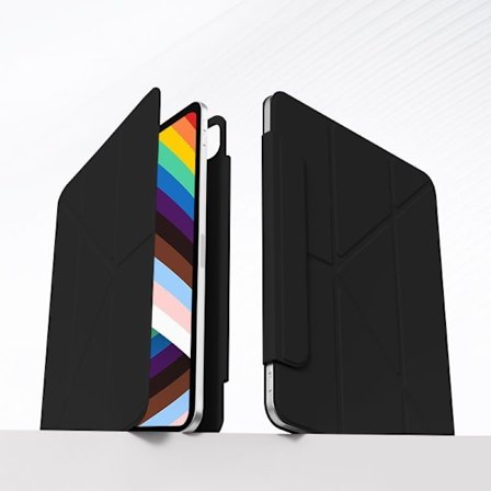 Fodral för iPad Pro 2024 11" M4-chip svart spänne dubbelsidig vikbar magnetisk