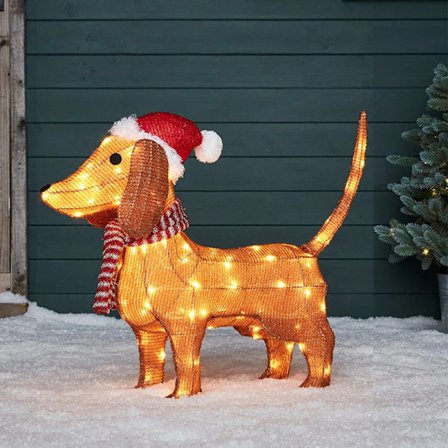 Julebelyst Dachshund Dekoration