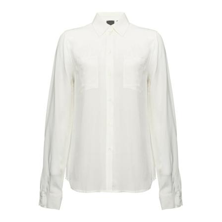 Pinko, Nora 1 Crepe de Chine shirt Biały, Kobieta, Rozmiar: S