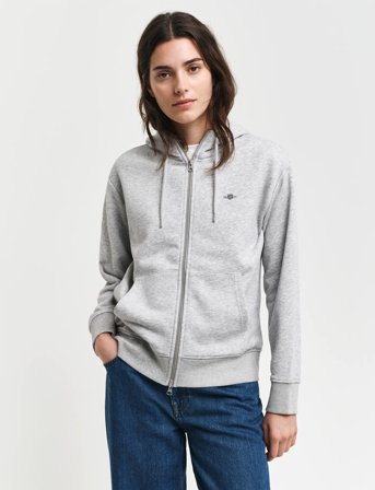 GANT Shield Zip Hoodie - Grey - XL