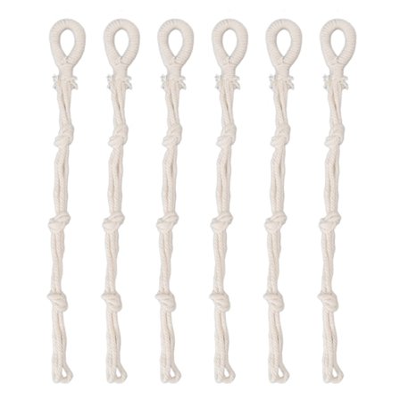 6 stk Makrame Plantehenger Flettet Bomullsrep Justerbar Hengeplanteholder for Innendørs Utendørs