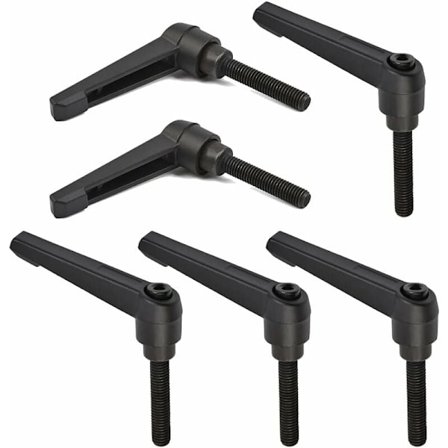 6 kpl M8 kiristysvivun kahva, M8 ruostumattomasta teräksestä valmistettu uroskierrekahva, säädettävät konekahvat 32 mm (musta)