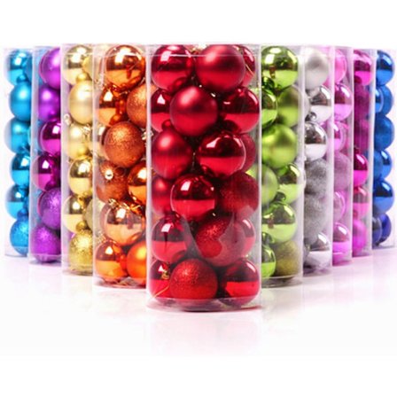 Julgranskulor, julgransdekoration (24 stycken - 4 cm, havsblå)