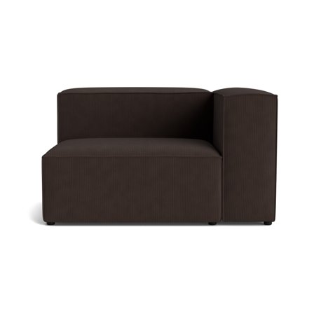 Lissabon XL Højrevendt Hjørnemodul Mørkebrun Modulsofa - Holdbar & Blød Kvalitetsstof - 130x100x72cm - Topkvalitets Sofa med Krydsfiner Ramme