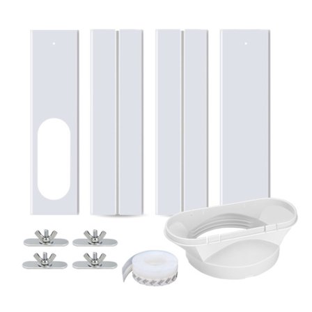 Vindueskit til klimaanlæg med universel konnektor, justerbar forstærket PVC-panelvinduesvasker, til 10 cm glidende ekkokanal