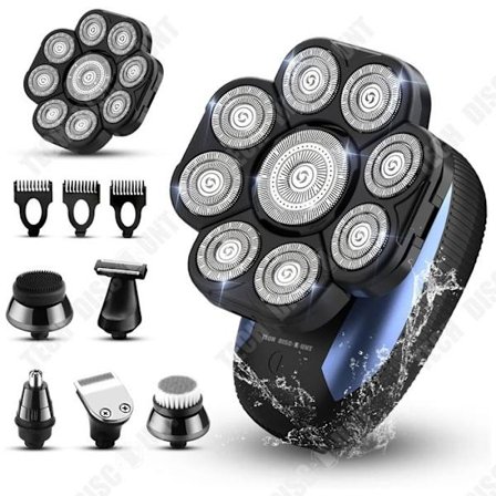Eltrisk rakapparat - TECH DISCOUNT - Modell 9 blad - Vattentät - USB-laddning - Multifunktionell