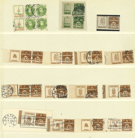 Danmark - Samling af reklamemærker på 1 albumside med plastlomme