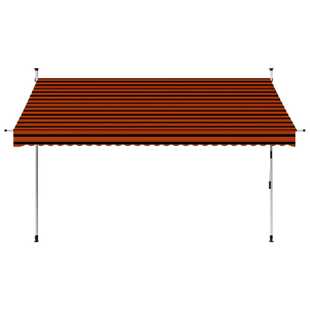 Vidaxl Markis Manuellt Infällbar 300 Cm Orange Och Brun Multifärg