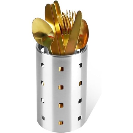 Rustfrit stål bestik kurv køkkenredskabsholder bestik kurve arrangører rund opbevaringshylde til skeer knive gafler gave til kvinder mor