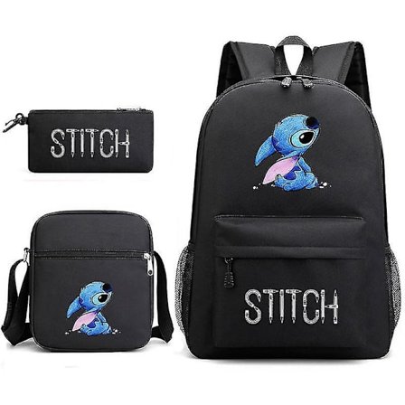 Lilo Stitch rygsæk tredelt skoletaske