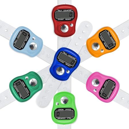 Elektronisk fingerteller, 7-pack återställbar 5-siffrig LCD elektronisk digital display finger hand tally counter räkning