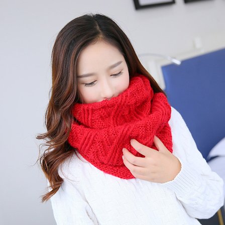 Talvinen Pehmeä Unisex Paksu Neule Ympyrä Silmukka Ikuisuus Huivi Muodikkaat Kaula lämmitin Huivi