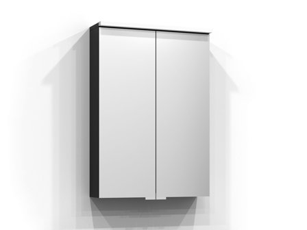 Svedbergs Sarek Spegelskåp med LED-belysning Svart Ask, Badrum