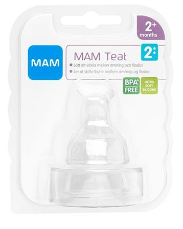 Mam Teat 2 flaskesmokk fra 2 måneder 2 stk