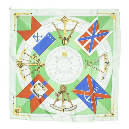 Hermès Vintage, Pre-owned Scarf Groen, Dames, Maat:ONE Size