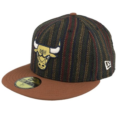New Era - NBA Groen fitted Cap - Chicago Bulls Vintage Herringbone Tir/Brown Fitted @ Hatstore