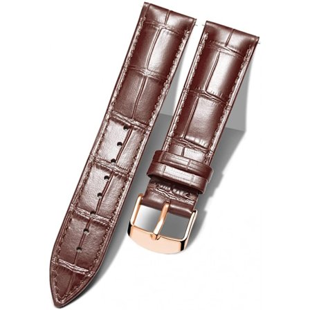 AVEKI Aito Nahka Ranneke Kellon Vaihtohihnaksi Monivärinen Vedenkestävä Miehille ja Naisille, GR-Ruskea (12mm)