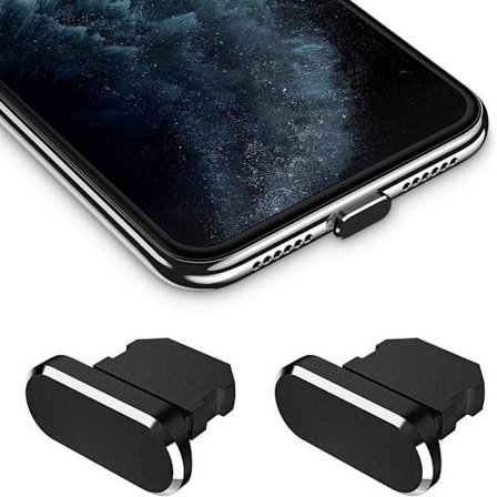 Dammplugg for iPhone 14/14 Plus/14 Pro Max/13/12 Pro/12/12mini/11/11Pro/SE/X/XR/XS, 2-pakning bærbar dammplugg med veske Anti-tap-klemme Beskyttelse 