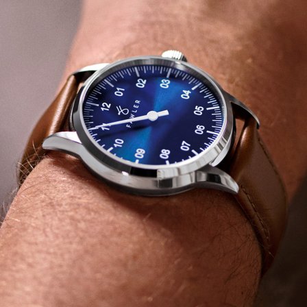 Paz | Reloj monoaguja de vestir de acero inoxidable azul para hombres - Relojes de pulsera