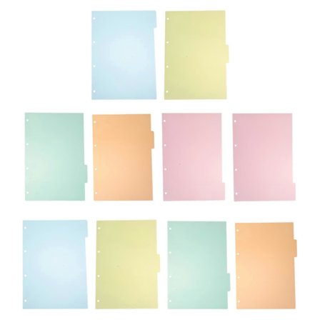 10 stk. Perm Skilleark Etiketter Separator Adskilte Registerkort For Kontor