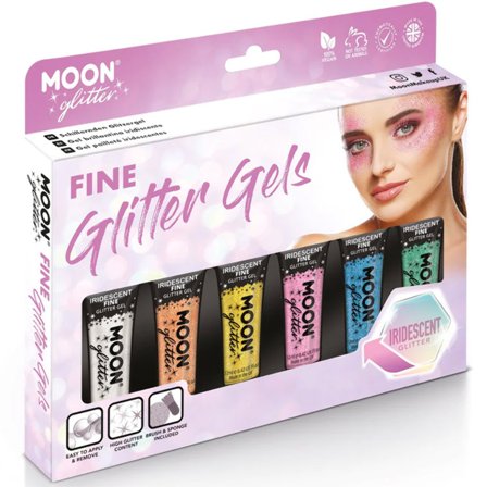 Glitter Gel Olika Färger 6x12ml - Partyninja.se