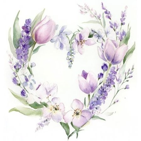 Servetter Tulpaner Lila 33x33 cm 20-pack