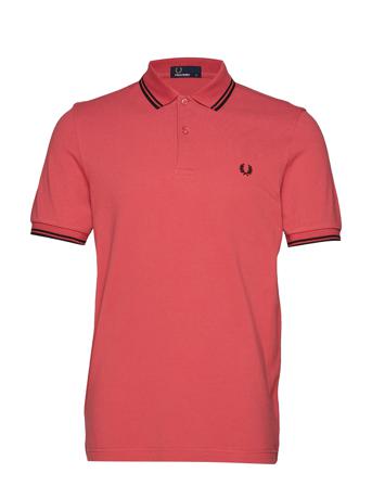 Twin Tipped Fp Shirt Polos Short-sleeved Punainen Fred Perry