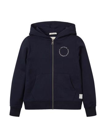 Fitted Sweatshirt Jacket Hoodie Trøje Navy Tom Tailor