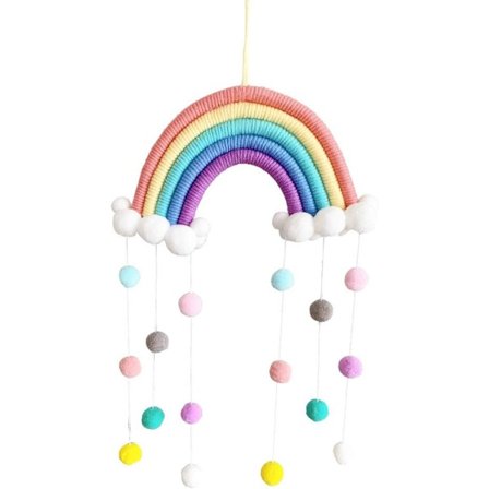 Sateenkaari-tapetti, kodin sisustus, koristeellinen käsin kudottu seinävaate