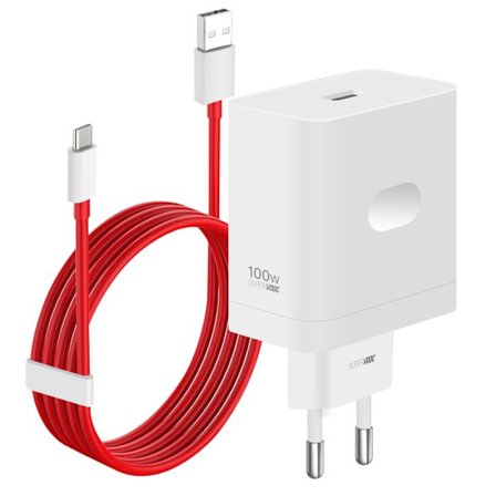 Laturi - ONEPLUS - SUPERVOOC 100W - USB-A pikalataus - USB-C kaapeli 1m - Valkoinen