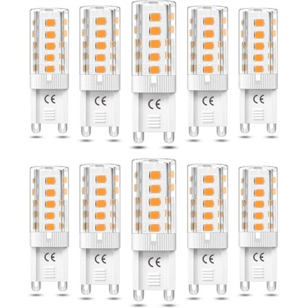 10-pak dimbare G9 LED-pærer 3W varmhvit 3000K halogen erstatning [JSR]