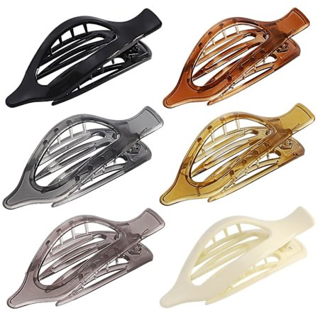 Flade hårklemmer 6 stk. Lay Down Claw Clips French Concord hårklemmer til tykt hår Alligator hårklemmer til tyndt hår And