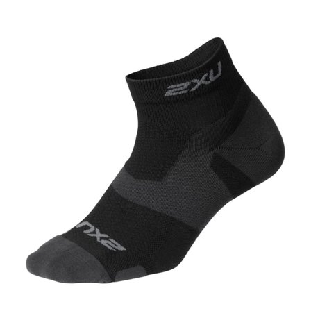 2XU Vectr Light Cush 1/4 Crew Sock Unisex workout socks Black M