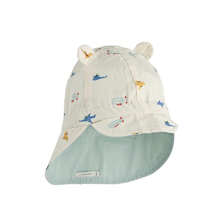 LIEWOOD Gorm Reversible Sun Hat With Ears Aviator / Ecru 3-4 år, Børn & Forældre, Børnetøj, Babyhuer & -Hatte