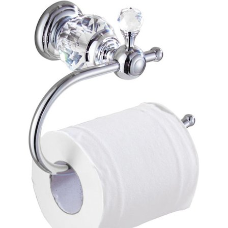 Crystal Series Toiletpapirholder i messing, poleret krom
