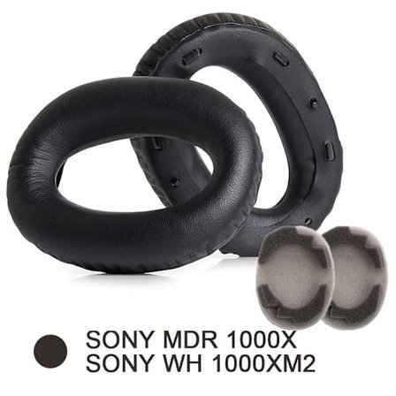 Ersättnings öronkuddar för Sony WH-1000XM2 MDR 1000X Over-Ear hörlurar Kuddar Memory Foam Mjukt läder öronkuddar svart cover