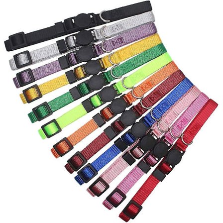 14 stk. Bløde Nylon Hvalpe Fødselskrave ID Halsbånd - Justerbare Breakaway Kuldkrave Baby Hunde ID Bånd Kæledyrsidentifikation Kompatible Opdrættere 