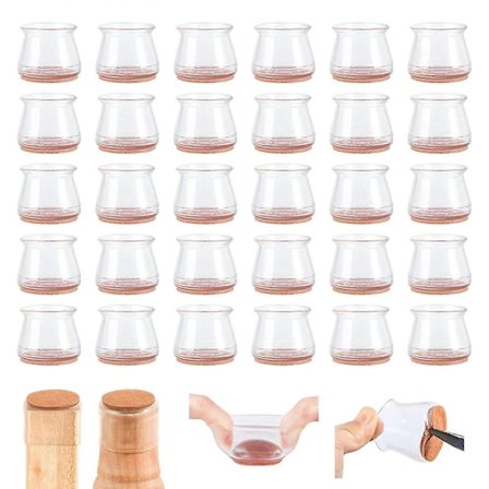 36 stk. Stolben Gulvbeskyttere, Silikon Stolbenbeskyttere for Harde Tregulv, Høy Elastisk Gulvbeskytter