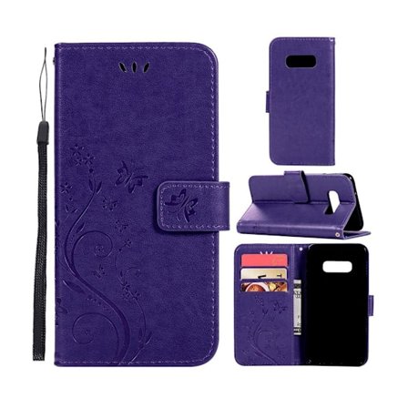 Butterfly läder Samsung Galaxy S10 Plus fodral - Lila