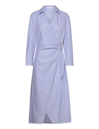 Metallic-Detail Shirt Dress Blue Mango