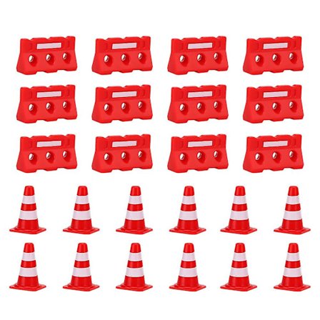 24 stk. Mini Trafikkegler Hegn Trafik Vejskilte Legesæt Trafikkegler Legetøj
