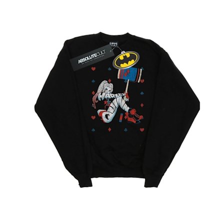 DC Comics Herr Harley Quinn Spelkortsdräkt Sweatshirt 3XL Svart