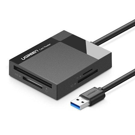 UGreen USB 3.0 SD / micro SD / CF / MS kort läsare Svart