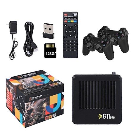G11 Pro Game Box 4k Hd Tv Spilkonsol Spilstick Indbygget 40000+ Retro Spil Bærbar Spiller Trådløs Gamepad