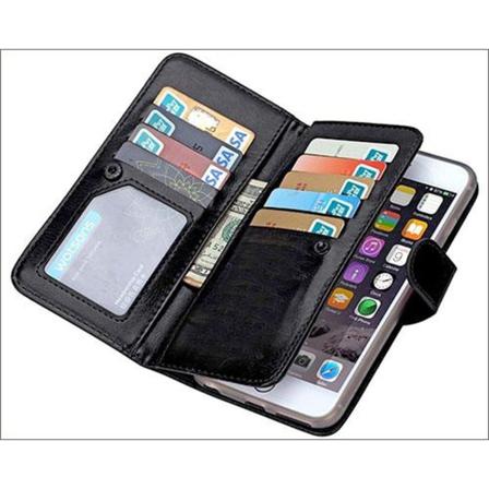 Iphone X & Xs Multi Plånboksfodral Med 9 Fack L Svart Svart