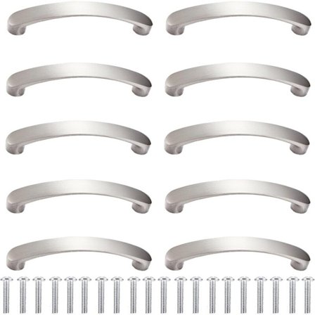 10 stk. sølvfarvede møbelgreb med 20 skruer, skuffegreb, 96 mm huldistance moderne køkkengreb i aluminiumslegering, ideelle til køkken,