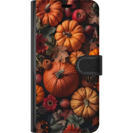 Kompatibelt Plånboksfodral till OnePlus OnePlus Nord 2T Pumpan skörd höstpostern höst halloween pumpor äpplen blommor fall säsong rustik dekor d