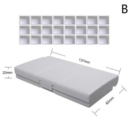 12/24Grid Akvarell Palett Tom Palett Paint Tray Box + 12/