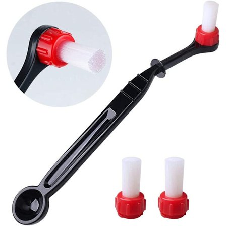 Kaffe børste, 1 stk nylon kaffe børste med 2 utskiftbare børster